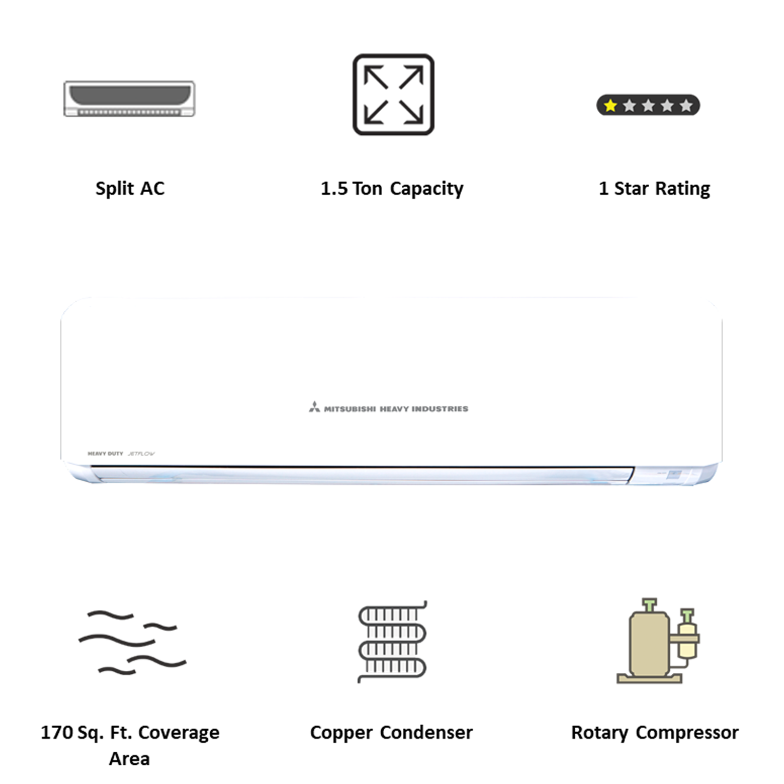 mitsubishi heavy industries 1 ton ac